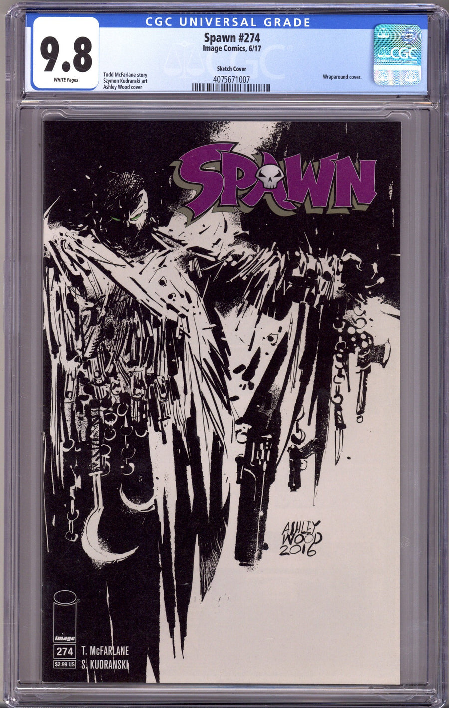 Spawn 274 CGC 9.8 (NM/M) (2017) Wood Sketch Variant