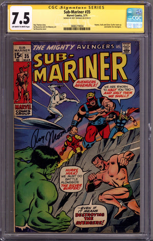 Sub-Mariner Vol 1 35 CGC 7.5 (VF-) (1971) Signed x1 Cover Roy Thomas