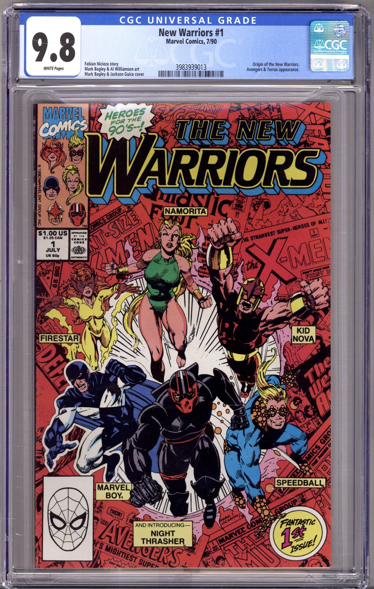 The New Warriors Vol 1 1 CGC 9.8 (NM/M)   (1990)        