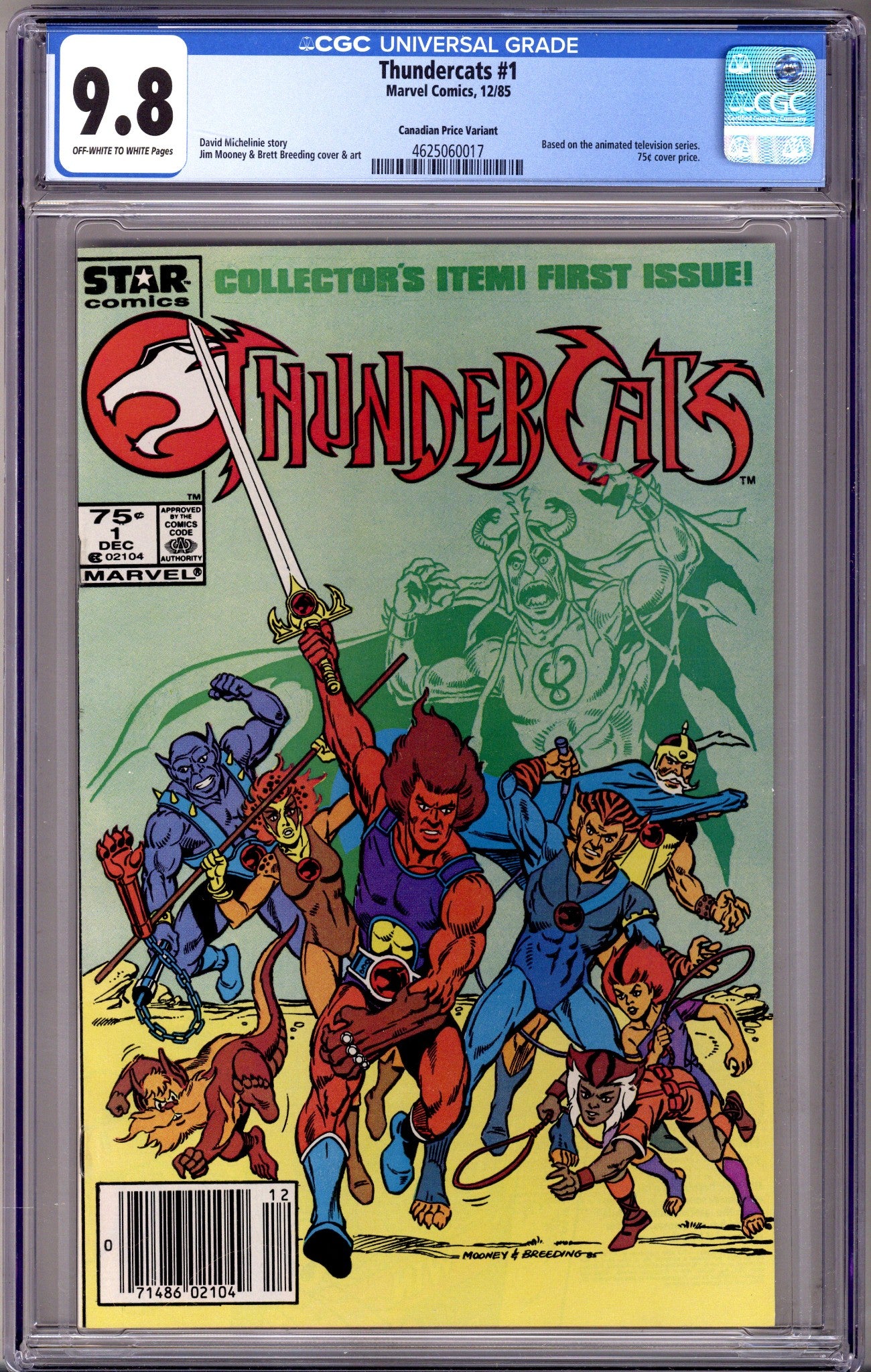 Thundercats 1 CGC 9.8 (NM/M) (1985) Canadian Price Variant 