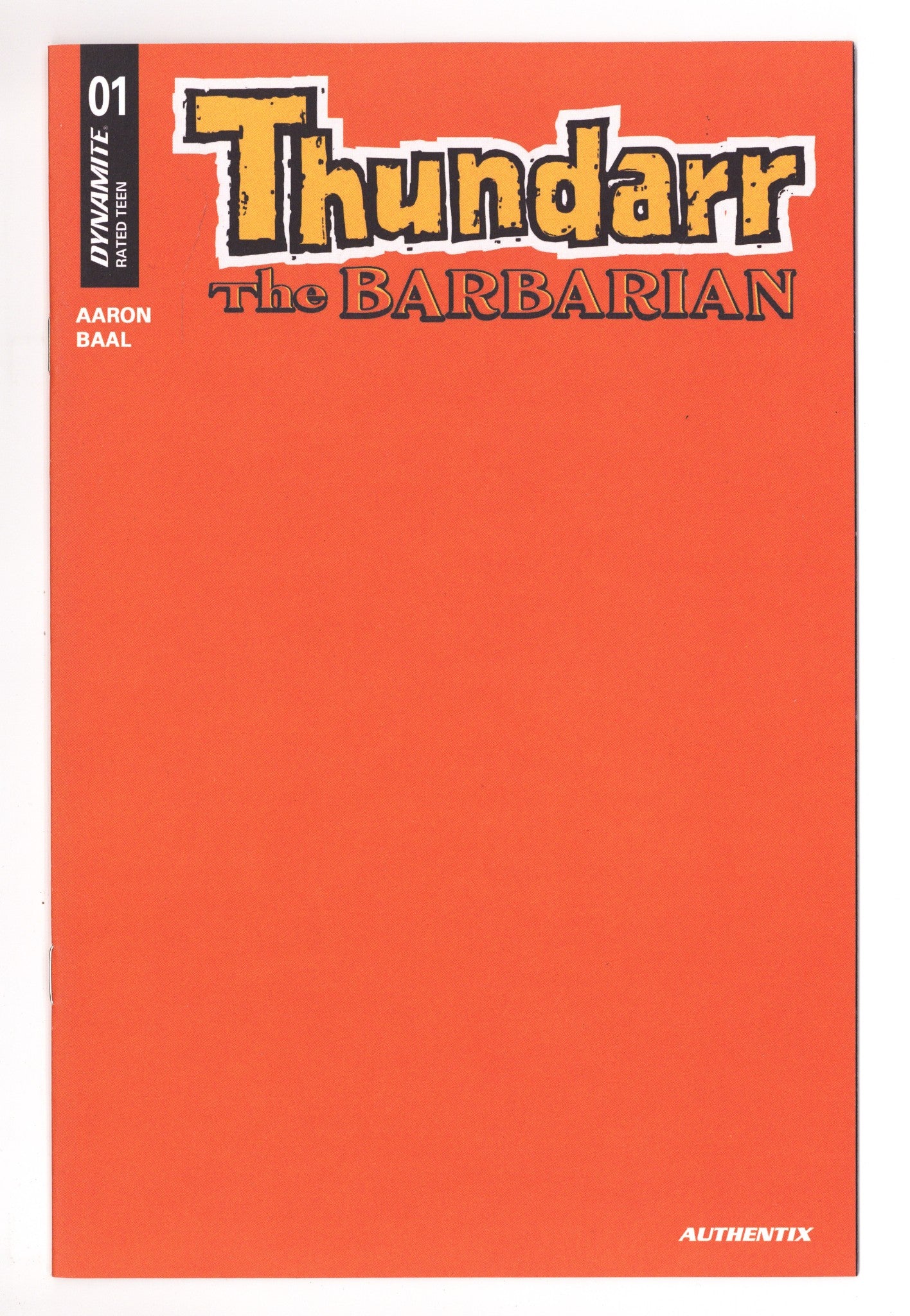 Thundarr The Barbarian 1 Orange Blank Variant (2026)