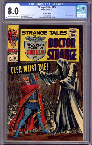 Strange Tales Vol 1 154 CGC 8.0 (VF) UK Variant (1967)
