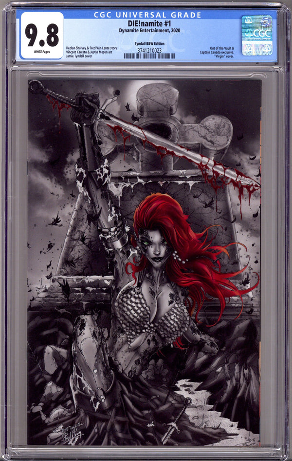 Die!namite 1 CGC 9.8 (NM/M) (2020) Tyndall B&W Virgin Exclusive Variant