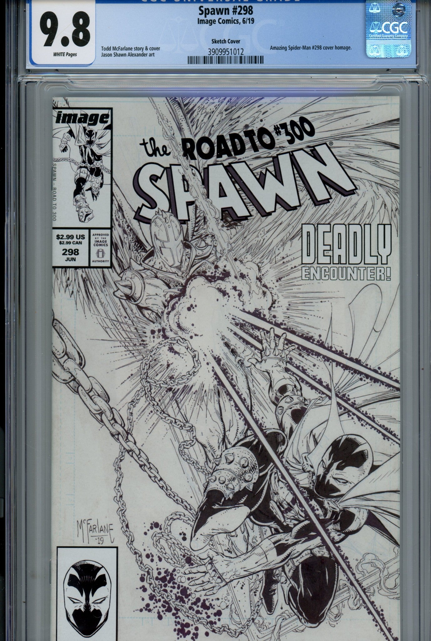 Spawn 298 CGC 9.8 (NM/M) (2019) McFarlane Sketch Variant 