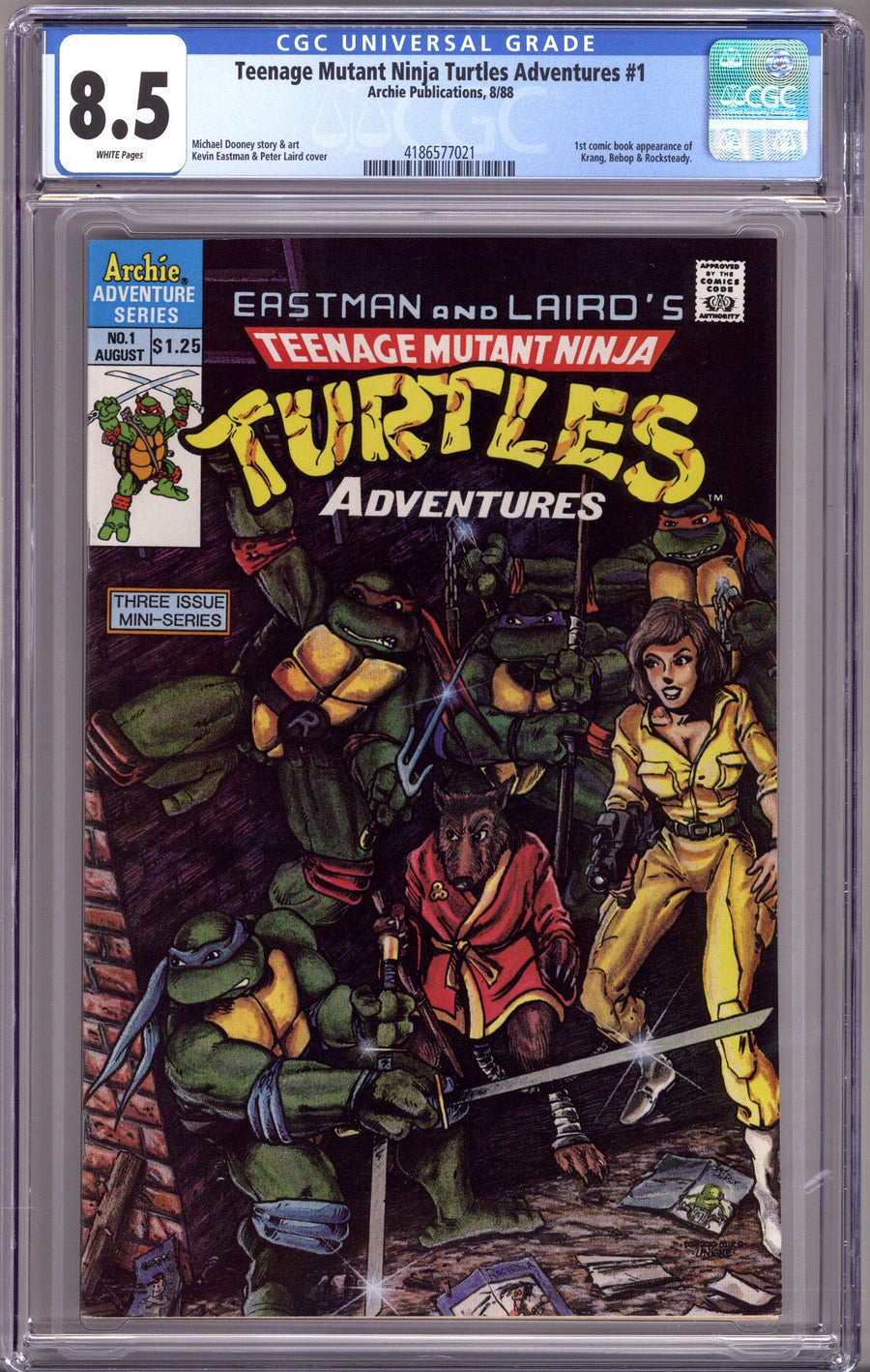 Teenage Mutant Ninja Turtles Adventures Vol 1 1 CGC 8.5 (VF+) (1988) Canadian Price Variant 