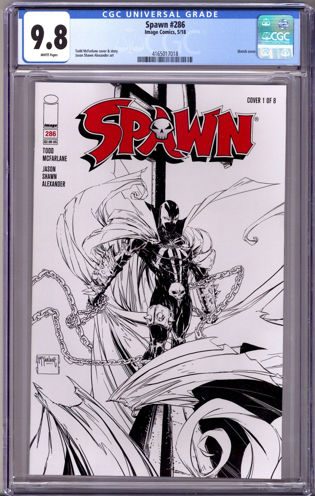 Spawn 286 CGC 9.8 (NM/M) (2018) McFarlane Sketch Variant