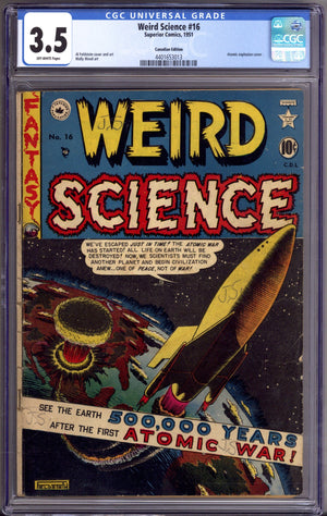 Weird Science Vol 1 16(5) CGC 3.5 (VG-) (1951) Canadian Edition