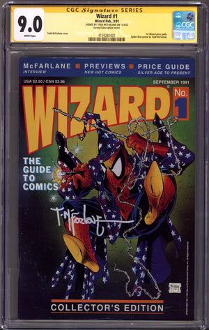 Wizard: The Comics Magazine 1 CGC 9.0 (VF/NM) (1991) Signed x1 Cover Todd McFarlane