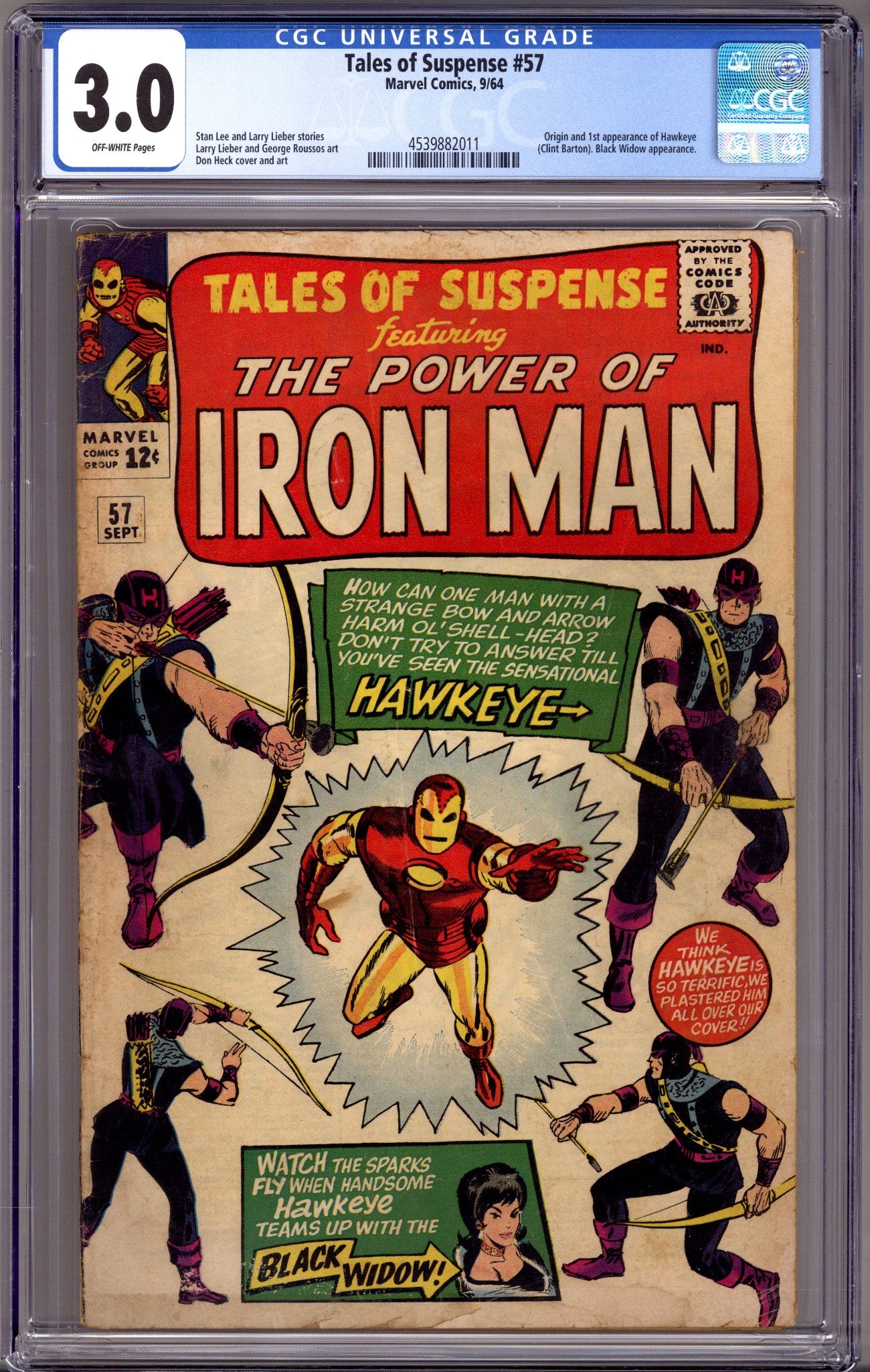 Tales of Suspense Vol 1 57 CGC 3.0 (GD/VG) (1964) 