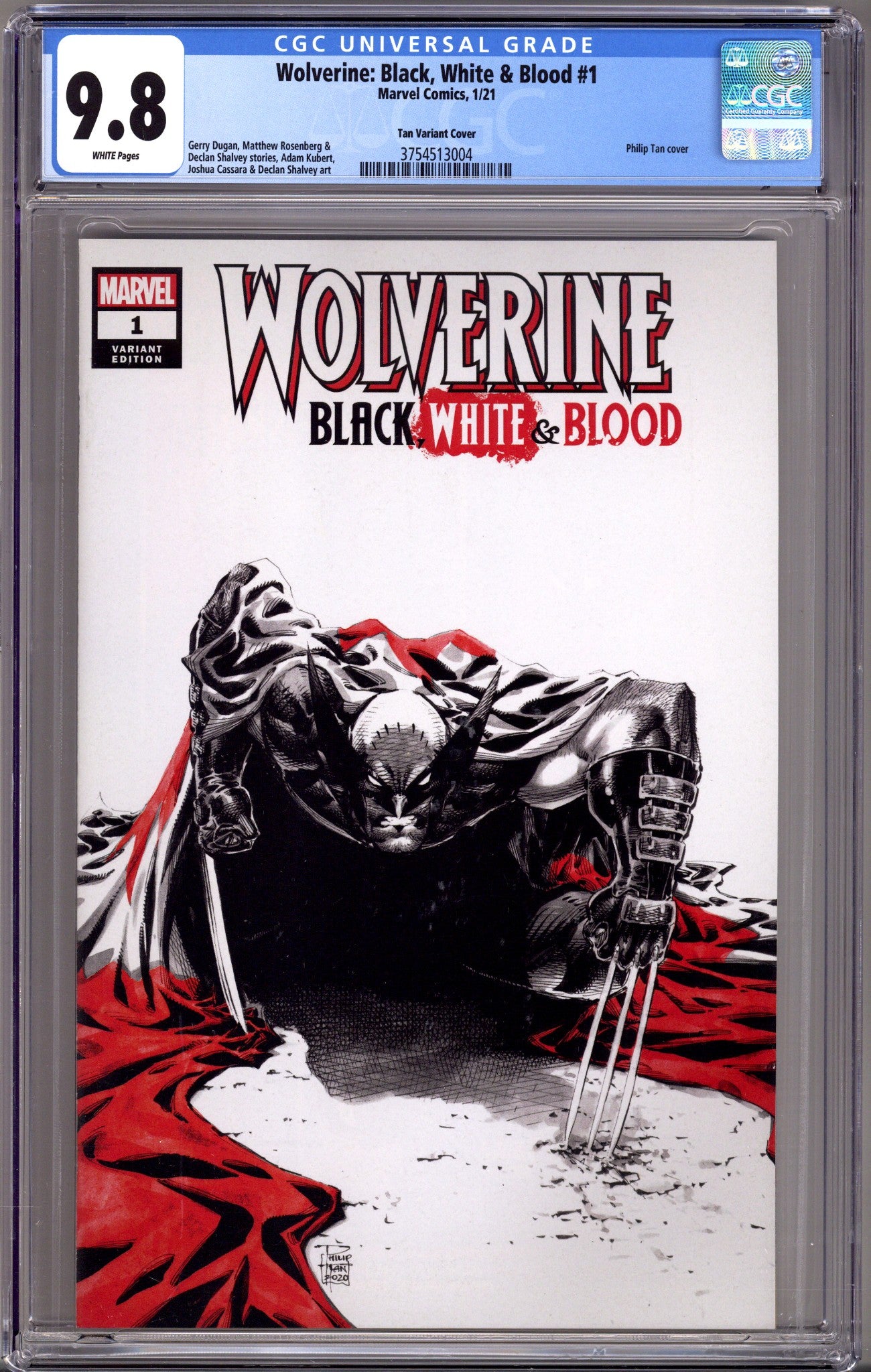 Wolverine: Black, White & Blood 1 CGC 9.8 (NM/M) (2021) Tan Exclusive Variant 