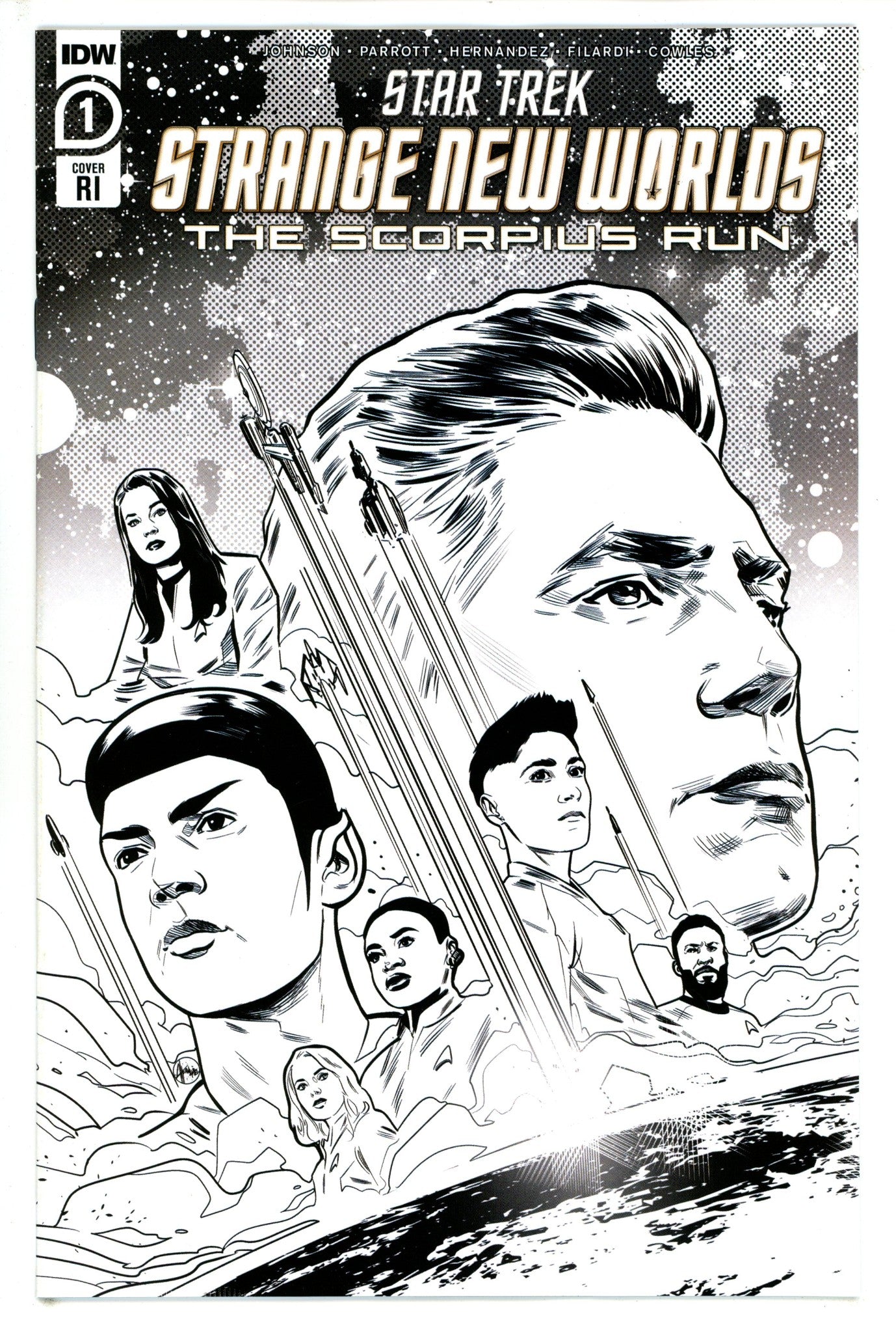 Star Trek Strange New Worlds Scorpius Run 1 Hernandez B&W Incentive Variant NM- (2023)