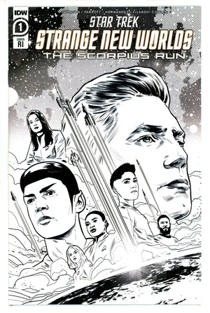 Star Trek Strange New Worlds Scorpius Run 1 Hernandez B&W Incentive Variant NM- (2023)