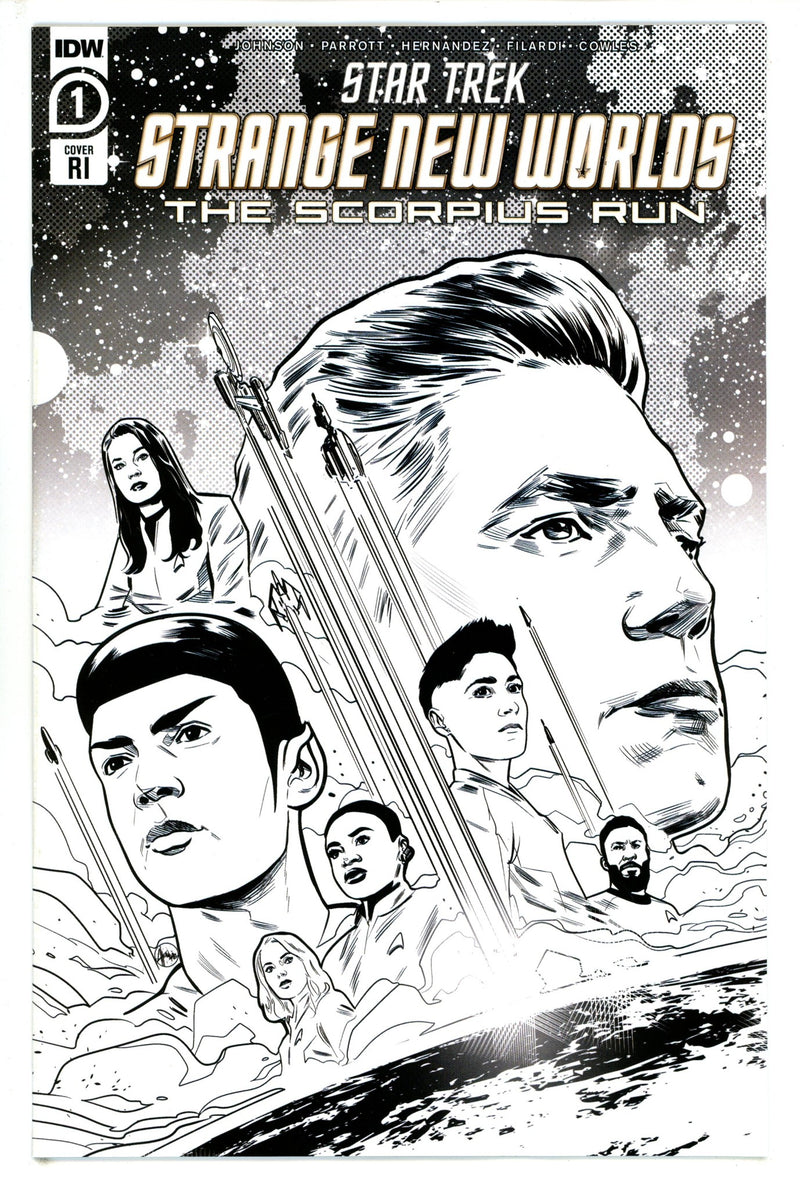 Star Trek Strange New Worlds Scorpius Run 1 Hernandez B&W Incentive Variant NM- (2023)