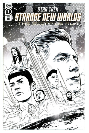 Star Trek Strange New Worlds Scorpius Run 1 Hernandez B&W Incentive Variant NM (2023)