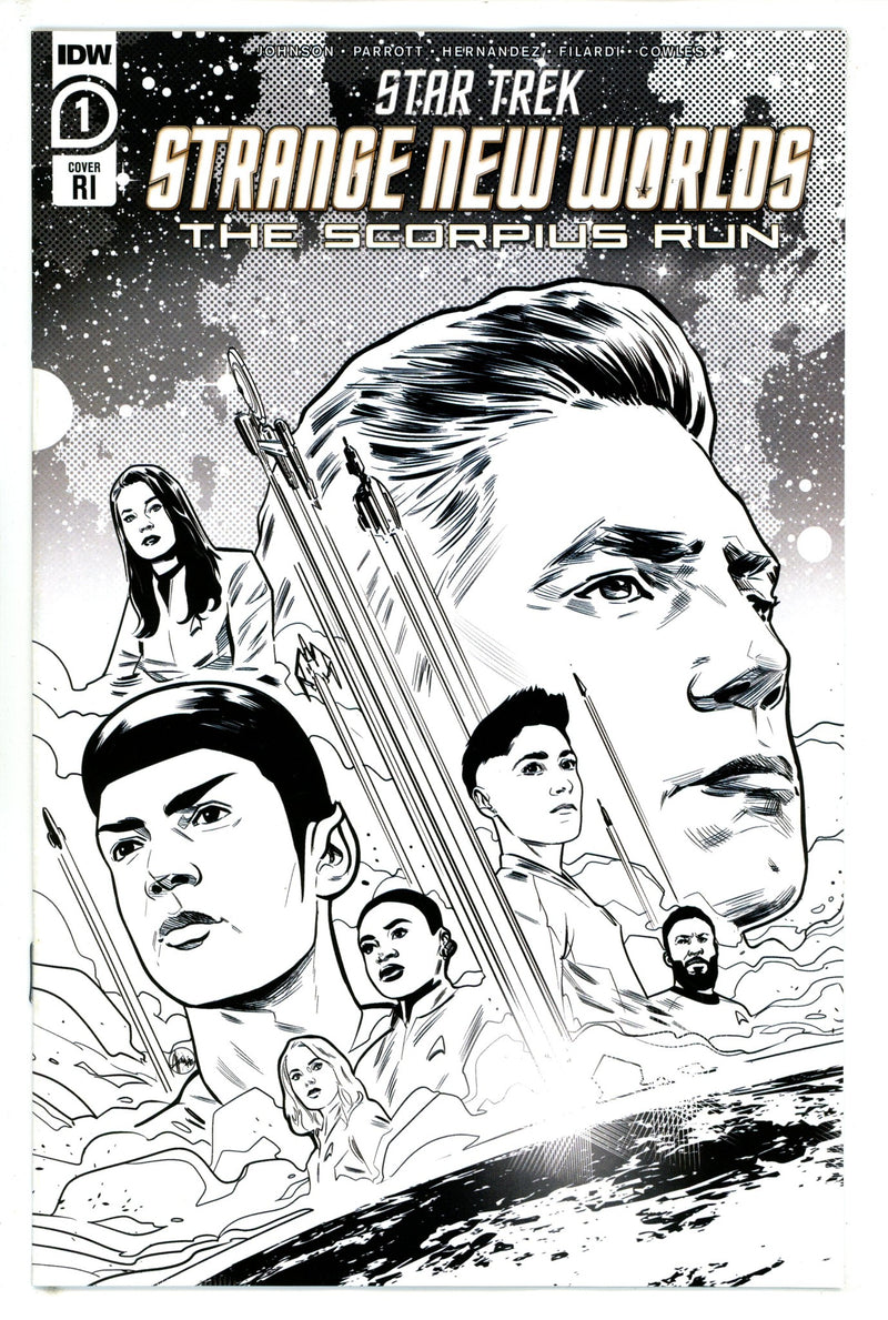 Star Trek Strange New Worlds Scorpius Run 1 Hernandez B&W Incentive Variant NM (2023)