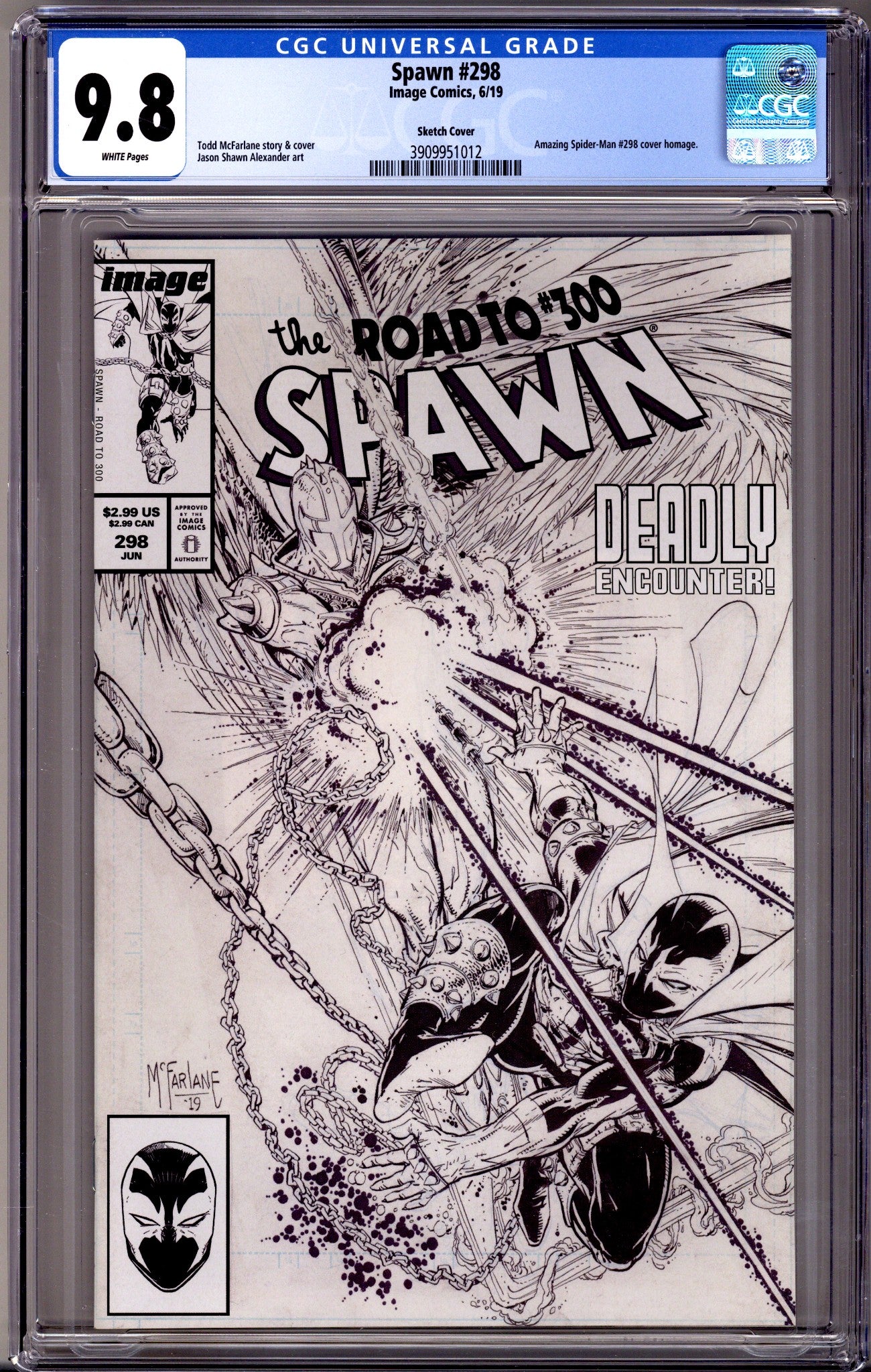 Spawn 298 CGC 9.8 (NM/M) (2019) McFarlane Sketch Variant