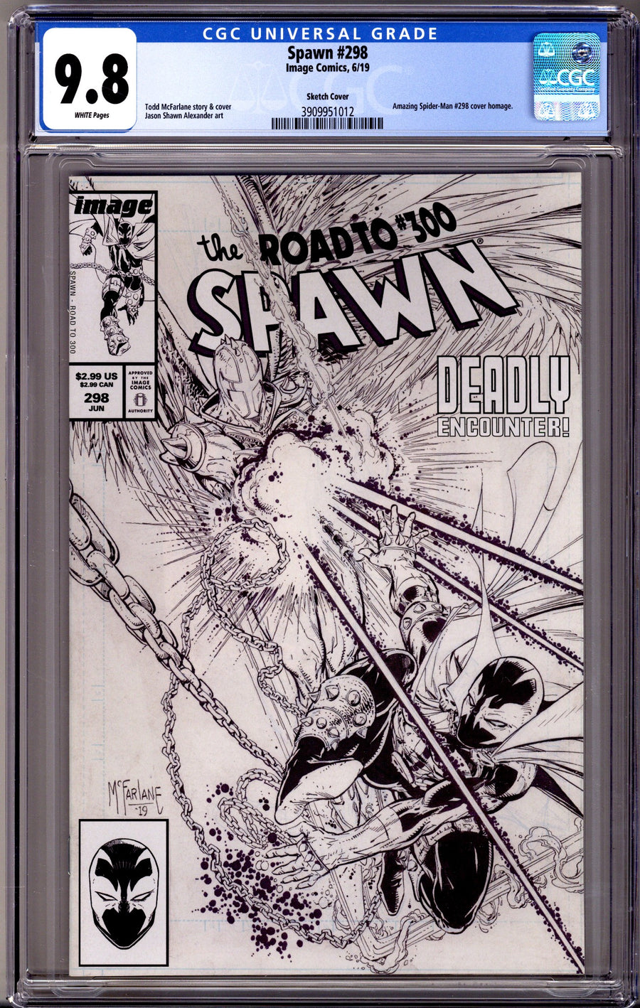 Spawn 298 CGC 9.8 (NM/M) (2019) McFarlane Sketch Variant