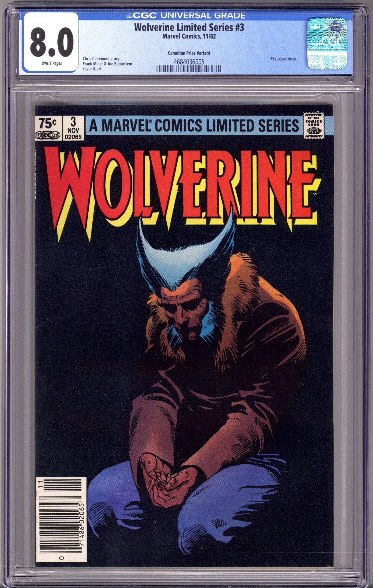 Wolverine Vol 1 3 CGC 8.0 (VF) (1982) Canadian Price Variant 