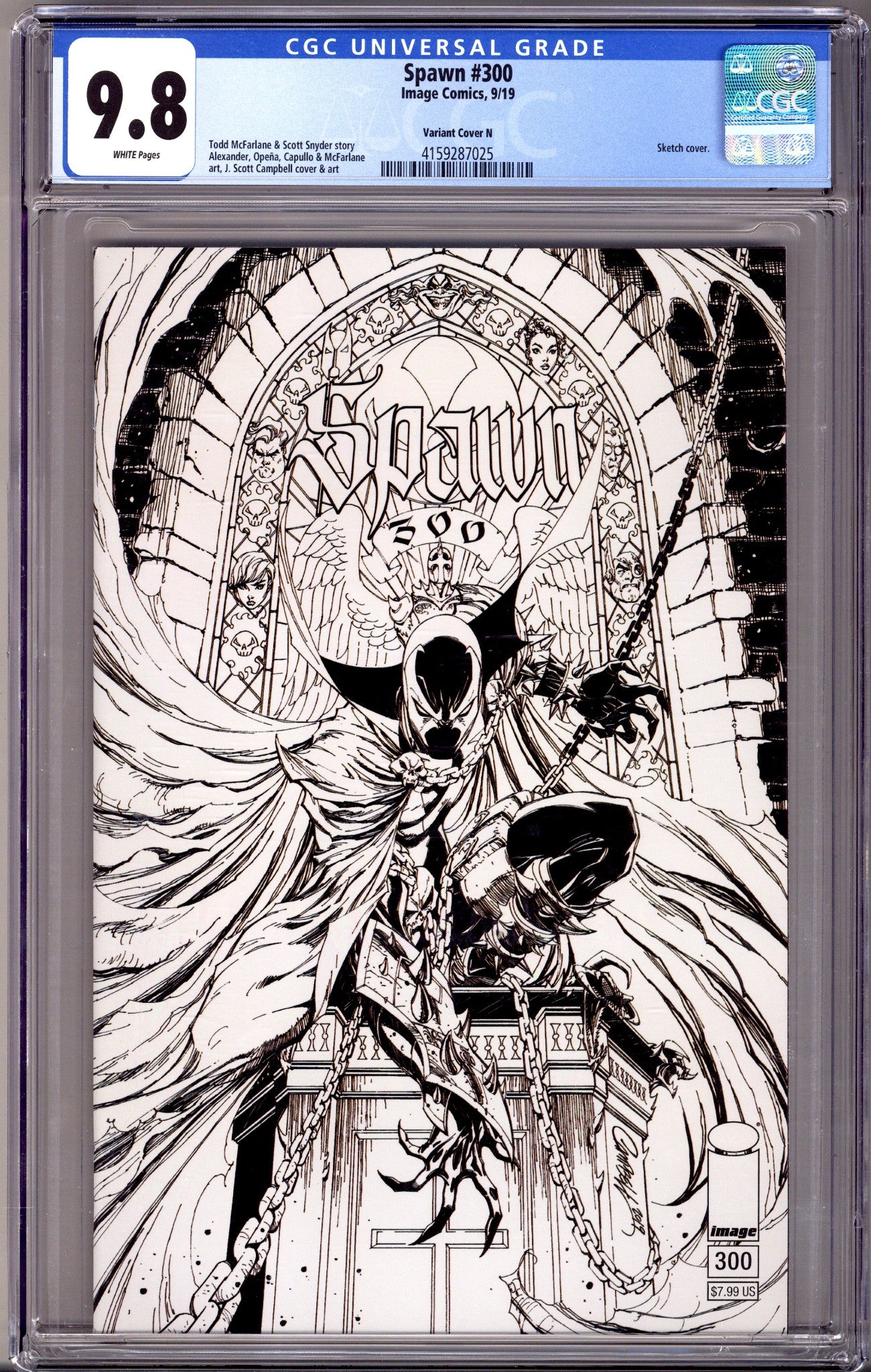 Spawn 300 CGC 9.8 (NM/M) (2019) Campbell Sketch Variant