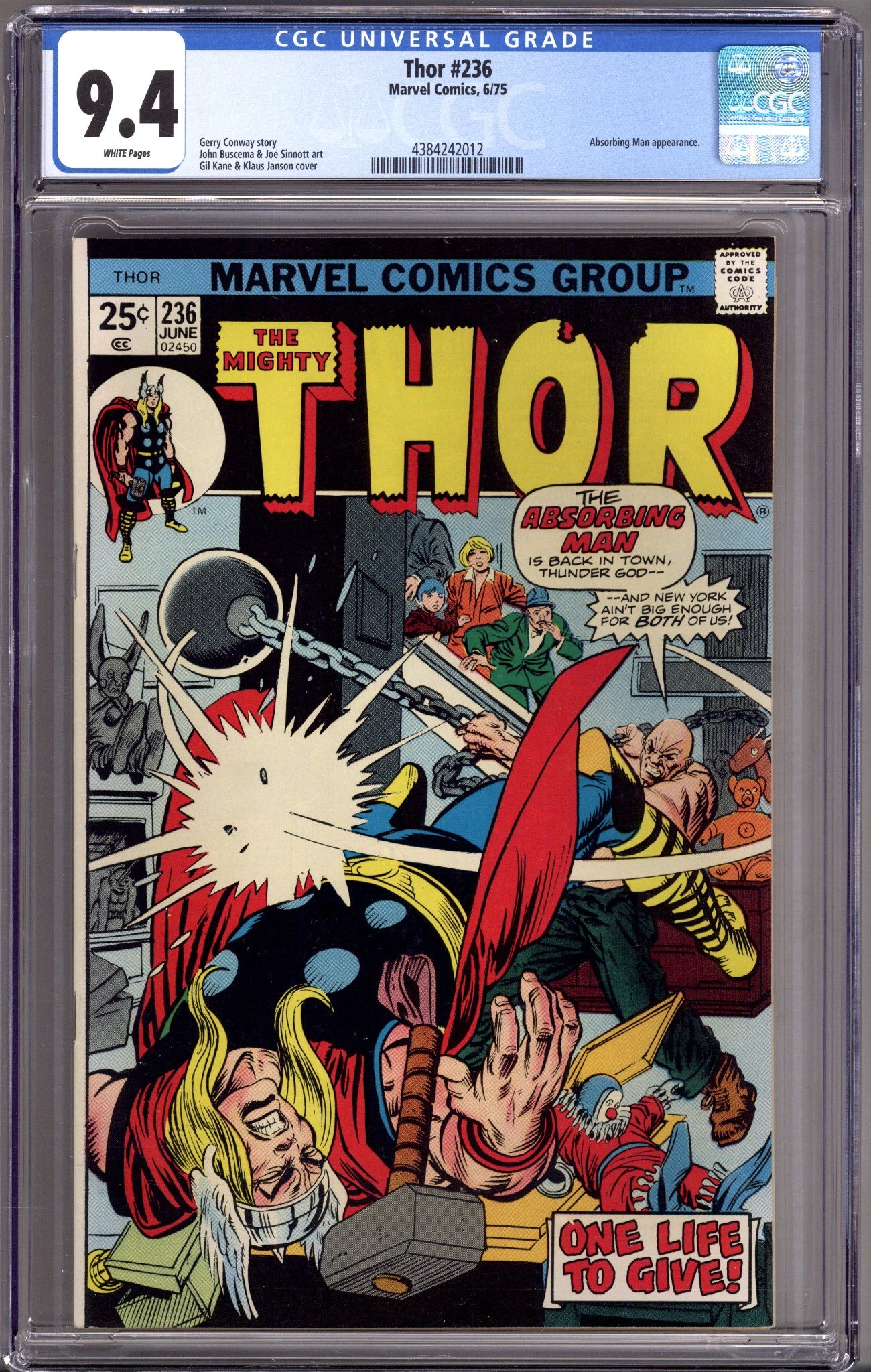 Thor Vol 1 236 CGC 9.4 (NM) (1975) 