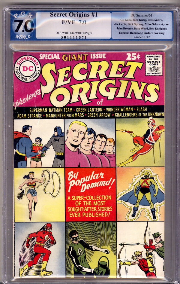 Secret Origins Vol 1 1 PGX 7.0 (FN/VF)   (1961)