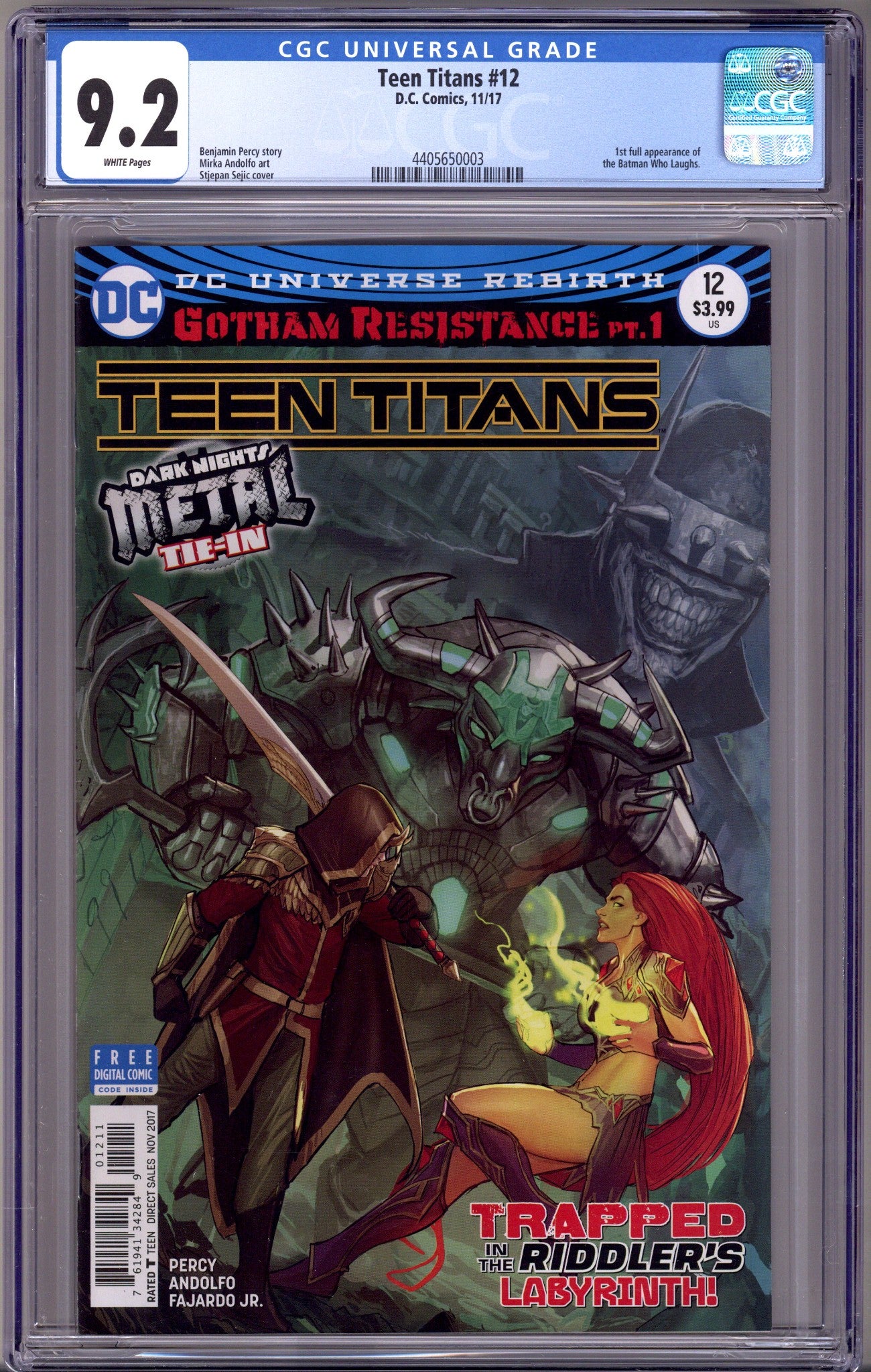 Teen Titans Vol 6 12 CGC 9.2 (NM-) (2017) 