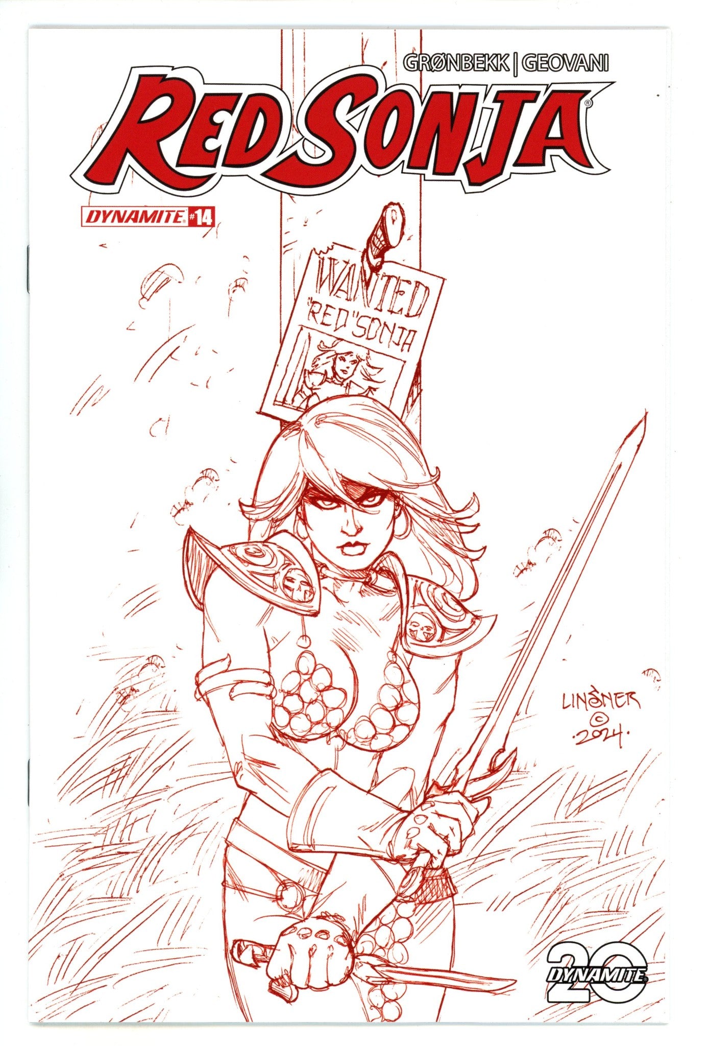 Red Sonja Vol 7 14 Linsner Red Line Art Incentive Variant (2024)