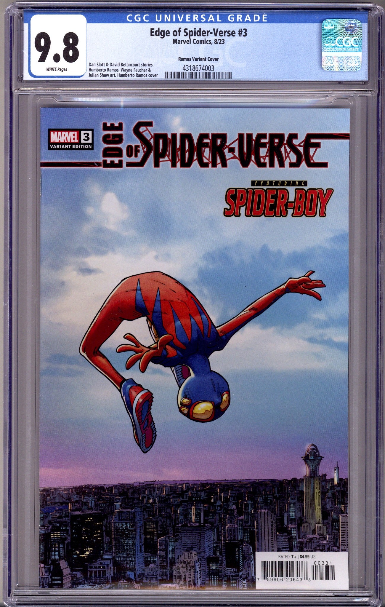 Edge of Spider-Verse Vol 3 3 Ramos Variant CGC 9.8 (2023)