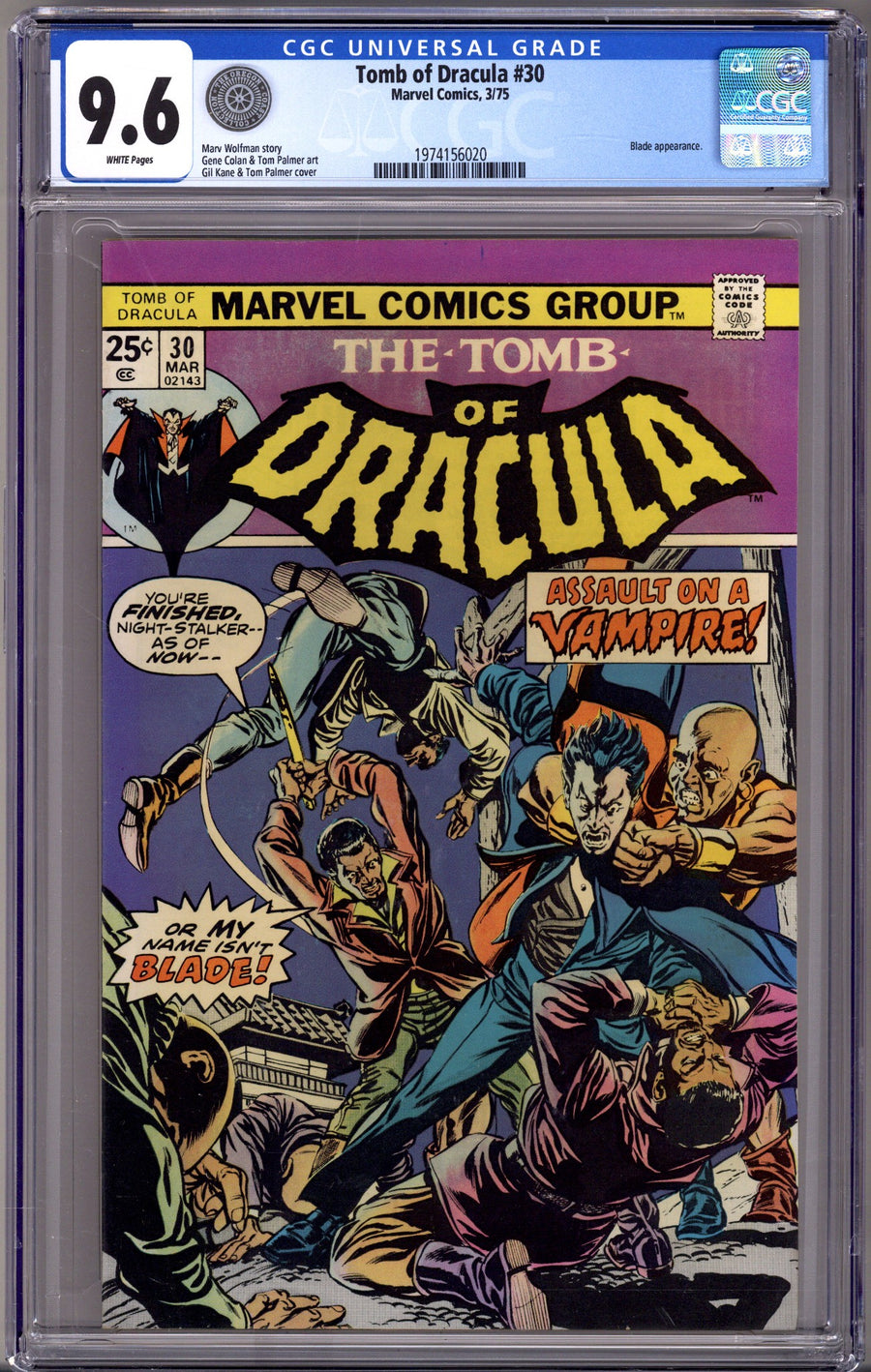 Tomb of Dracula Vol 1 30 CGC 9.6 (NM+) Oregon Coast Collection (1975) 