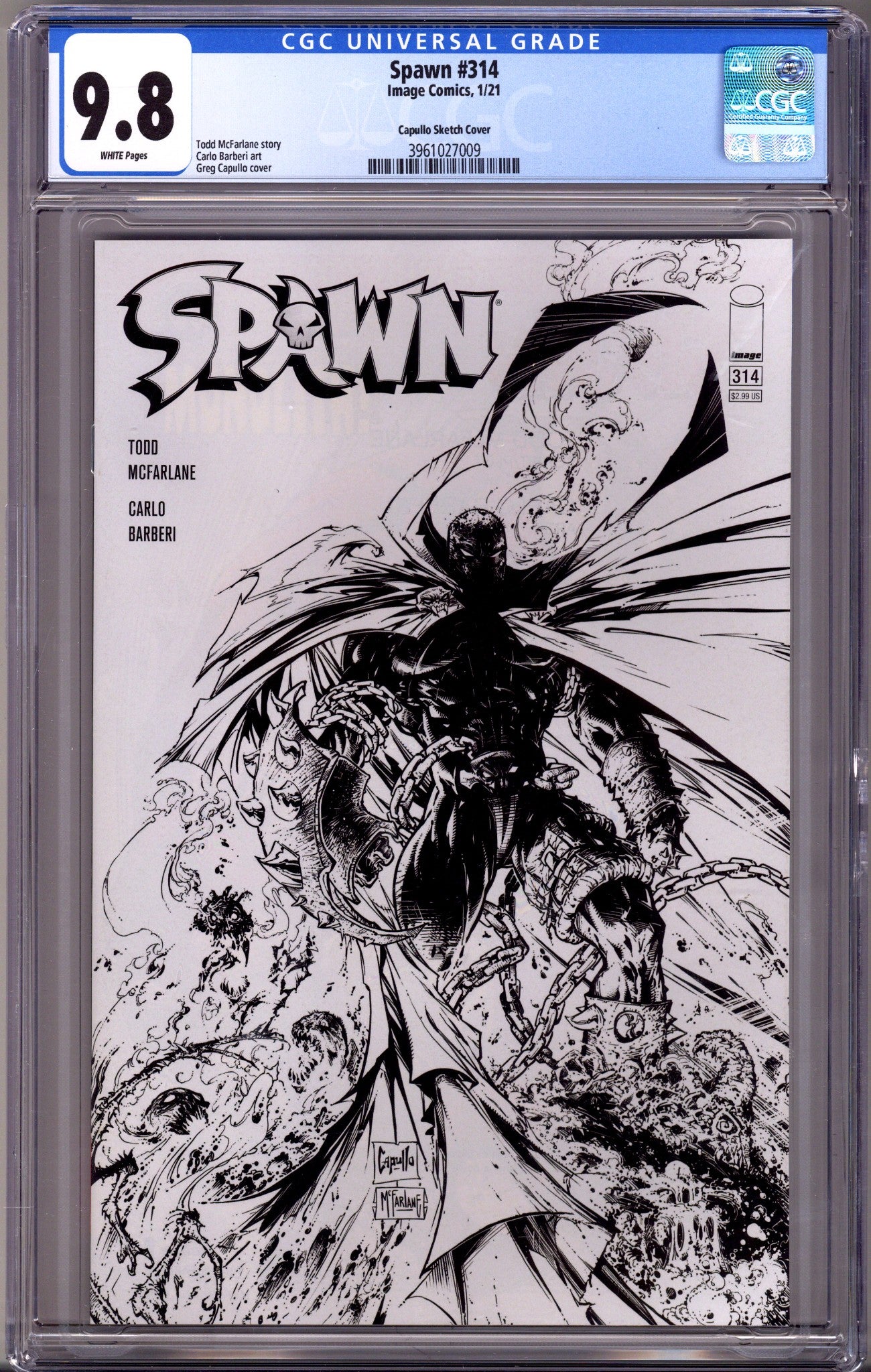 Spawn 314 CGC 9.8 (NM/M) (2021) Capullo Sketch Variant