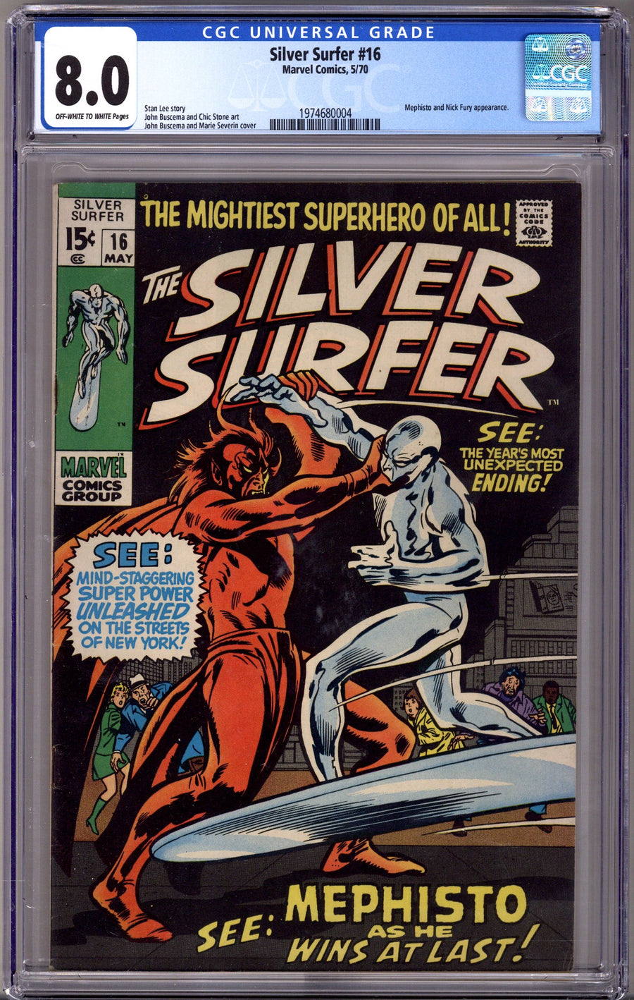 The Silver Surfer Vol 1 16 CGC 8.0 (VF)   (1970)        