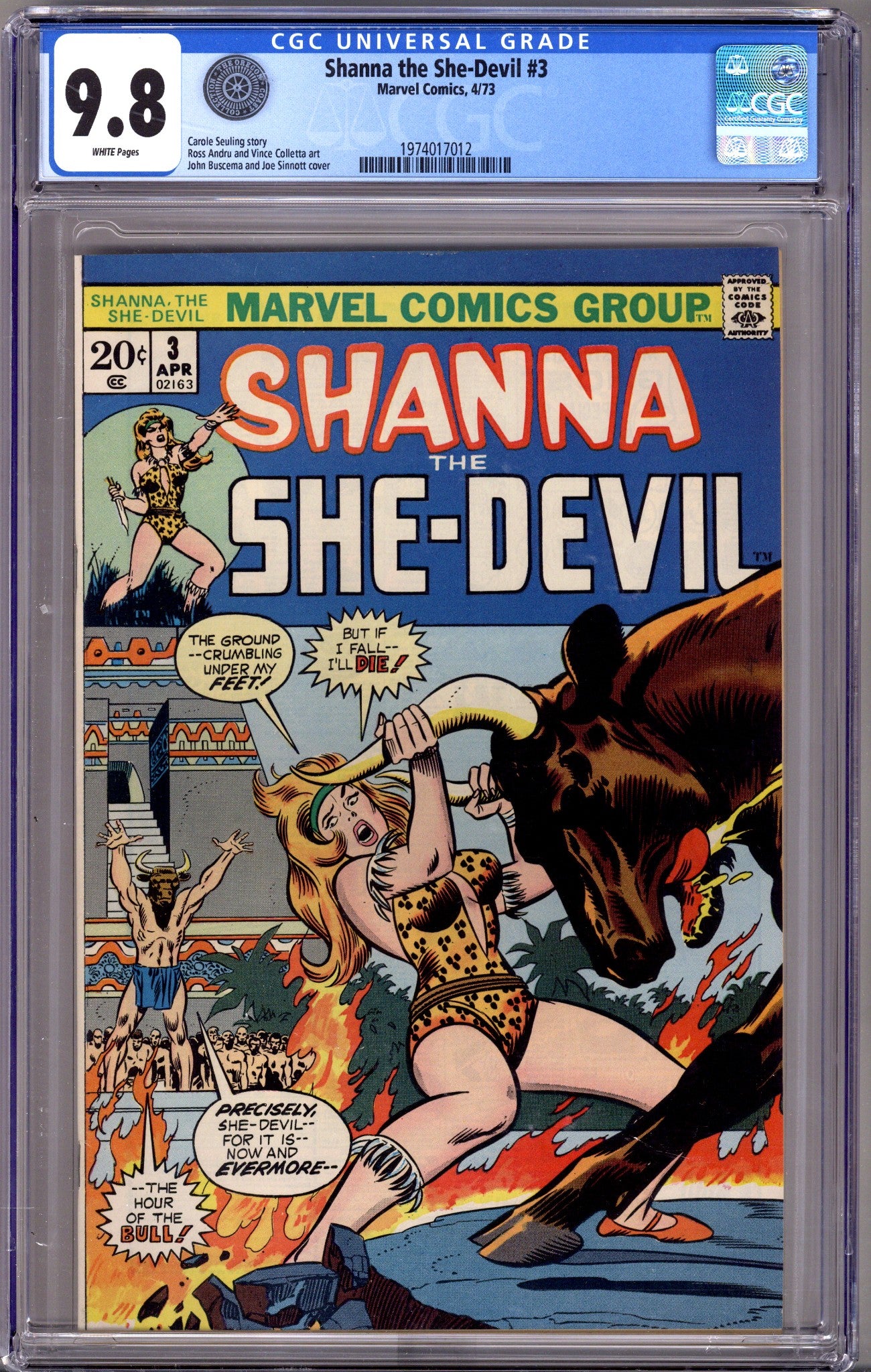 Shanna, the She-Devil Vol 1 3 CGC 9.8 (NM/M) Oregon Coast Collection  (1973)        