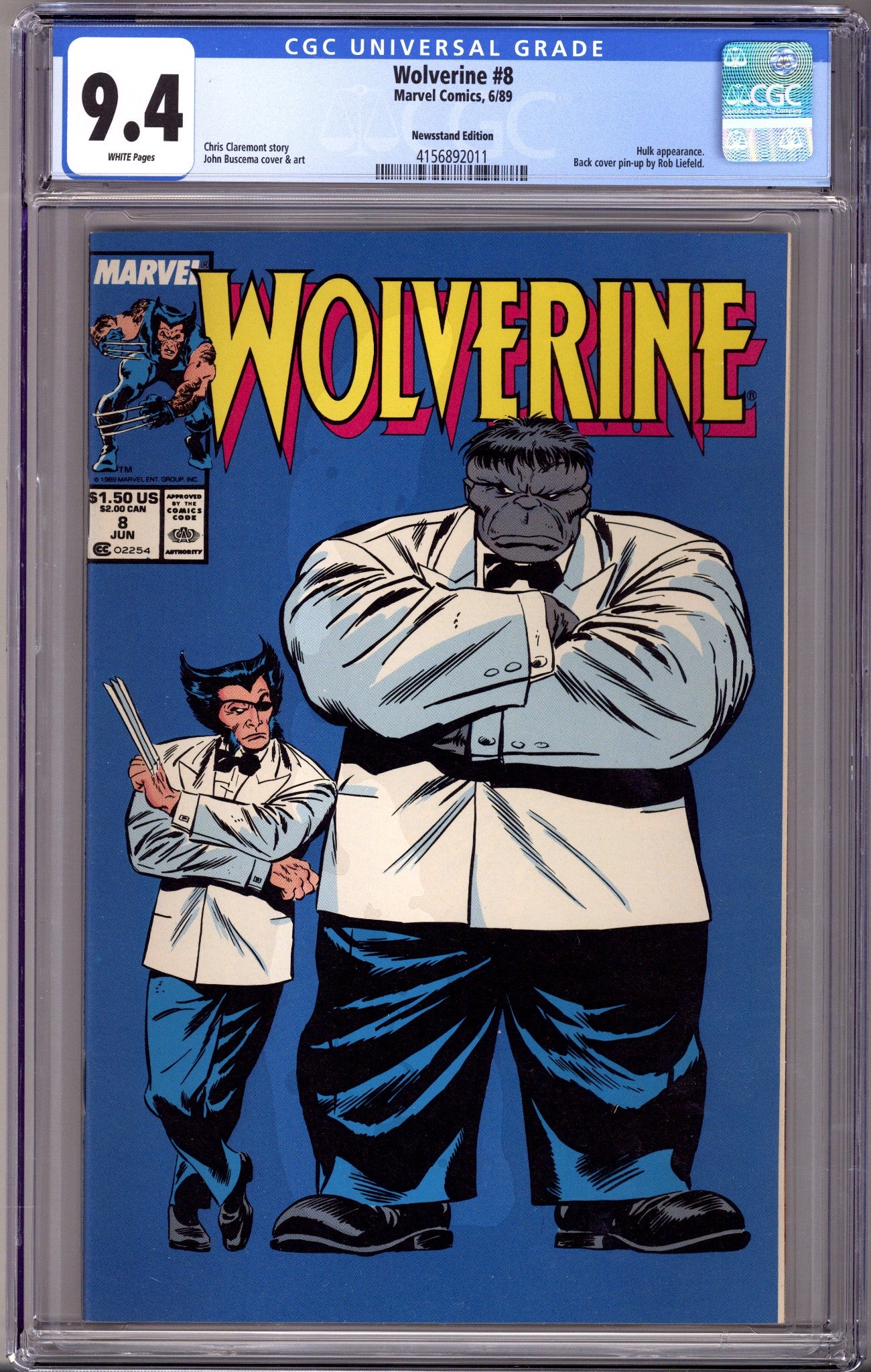 Wolverine Vol 2 8 Newsstand CGC 9.4 (1989)