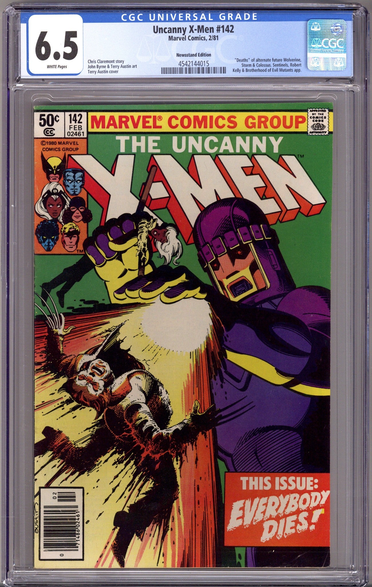 The Uncanny X-Men Vol 1 142 CGC 6.5 (FN+) (1981) Newsstand 