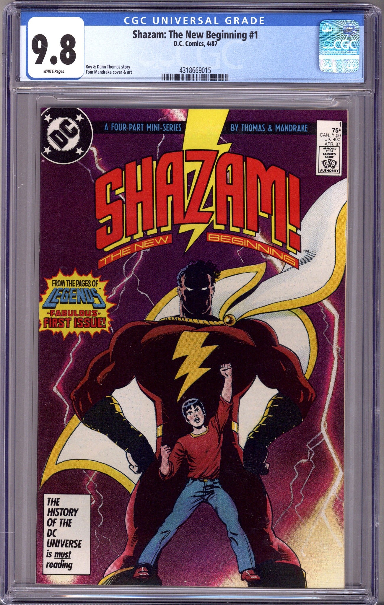 Shazam: The New Beginning 1 CGC 9.8 (1987)