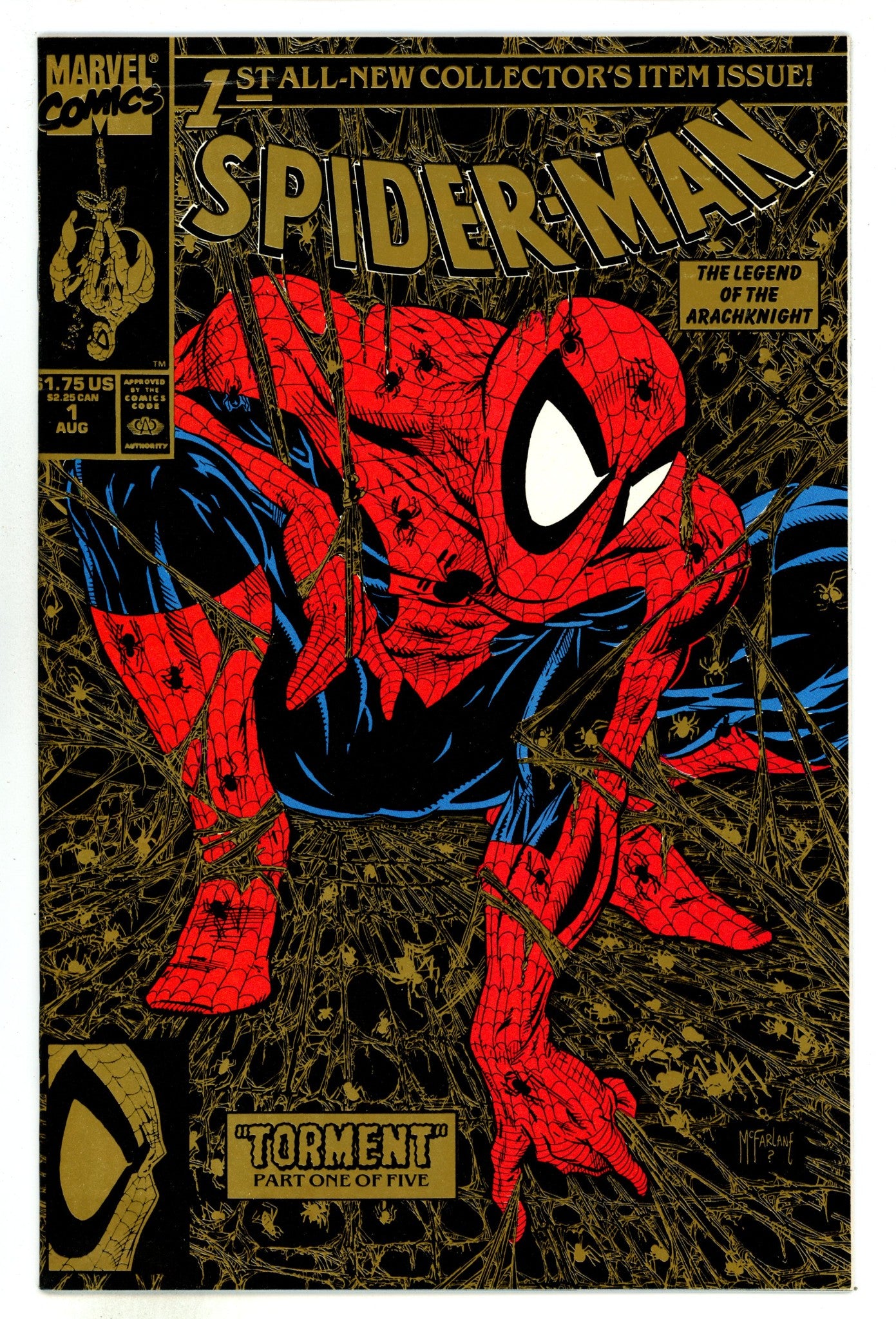 Spider-Man Vol 1 1 VF (8.0) Gold (1990) 2nd Print 