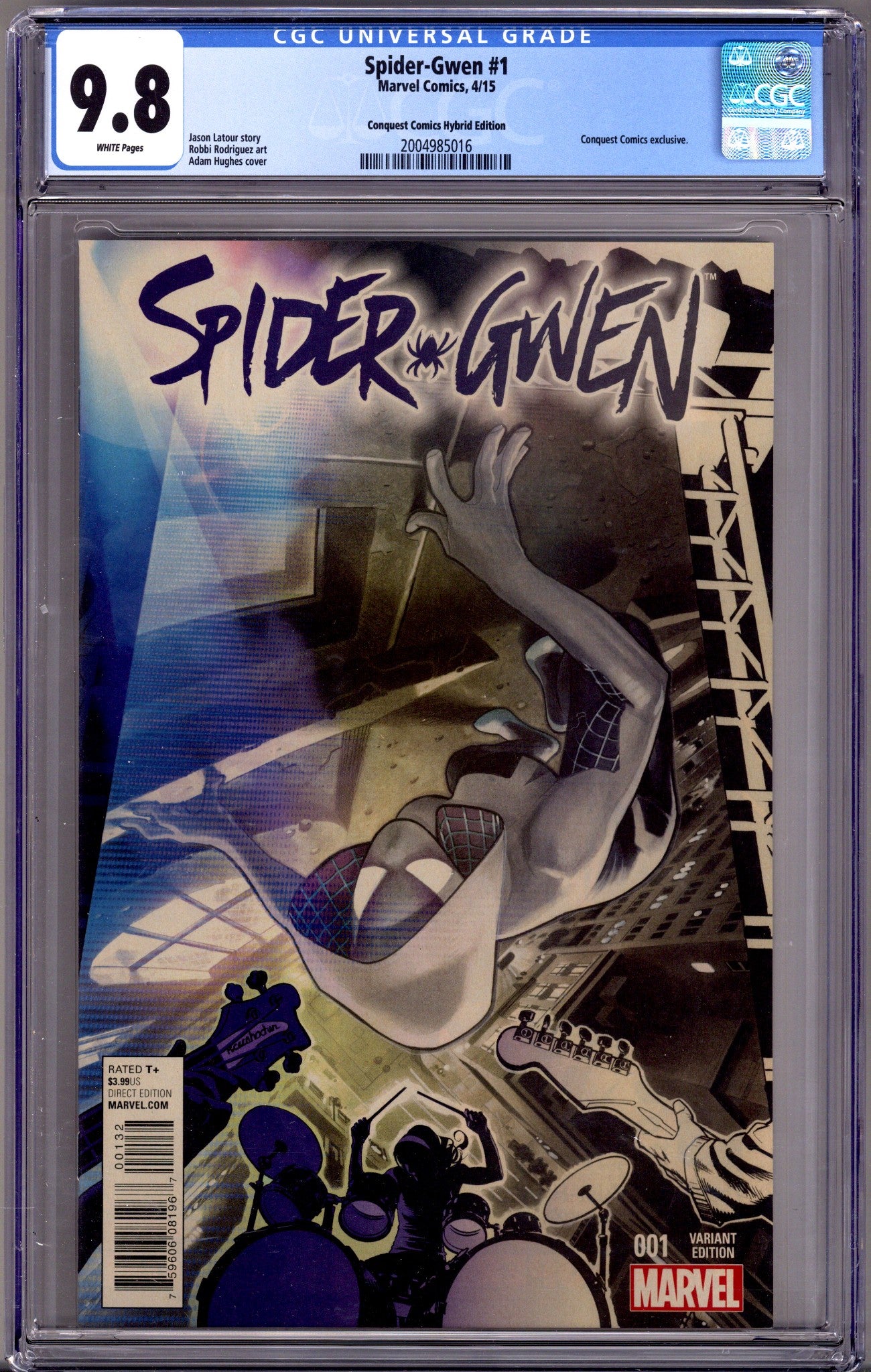 Spider-Gwen Vol 1 1 CGC 9.8 (NM/M)   (2015) Hughes     Exclusive Variant  