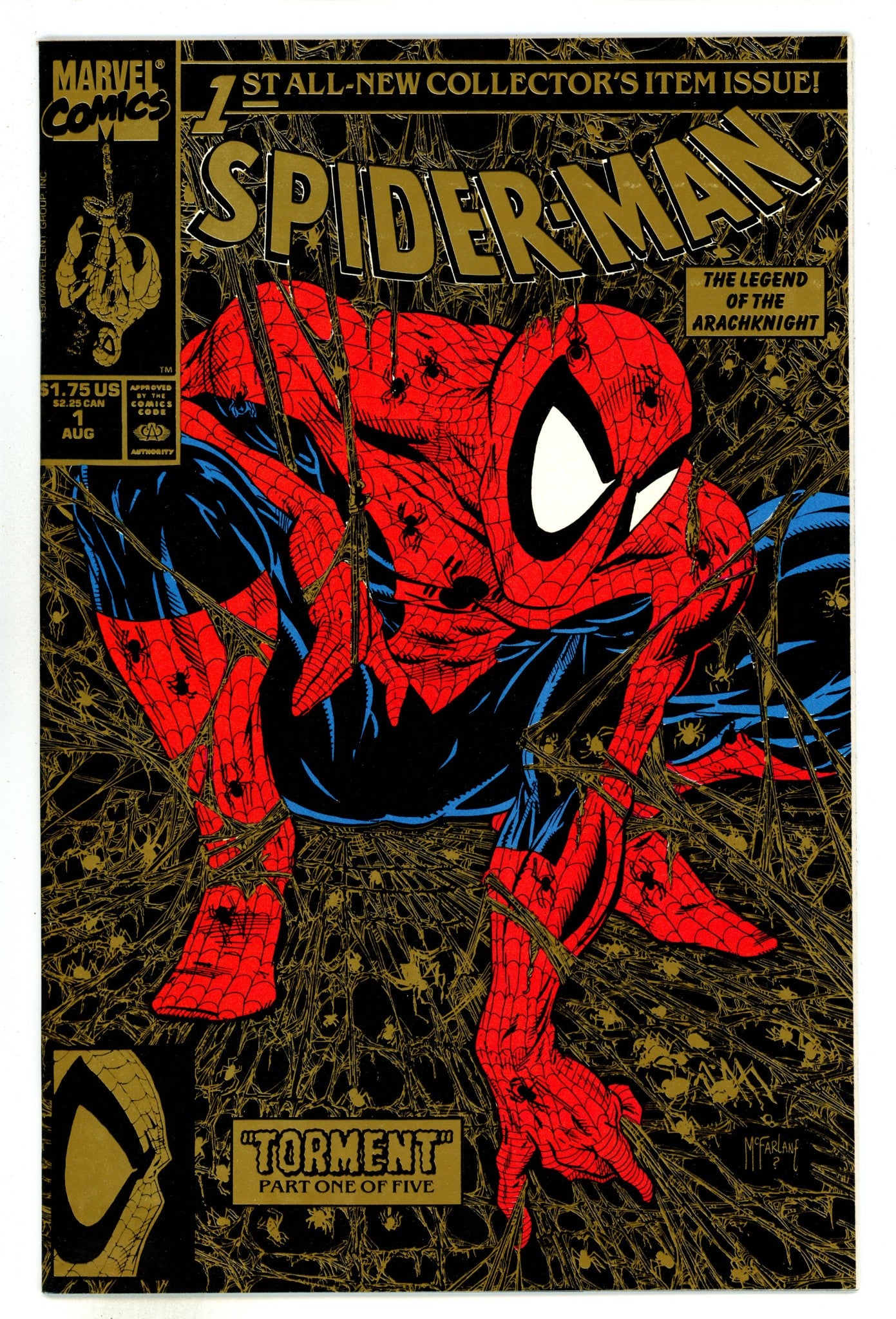 Spider-Man Vol 1 1 NM- (9.2) Gold (1990) 2nd Print 