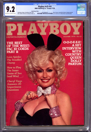 Playboy Vol 25 10 CGC 9.2 (NM-) (1978) Canadian Price Variant