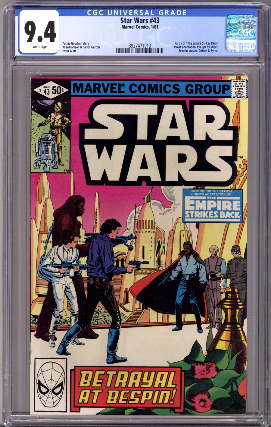 Star Wars Vol 1 43 CGC 9.4 (NM) (1981)