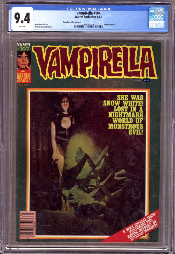 Vampirella Vol 1 107 Canadian Variant CGC 9.4 (1982)