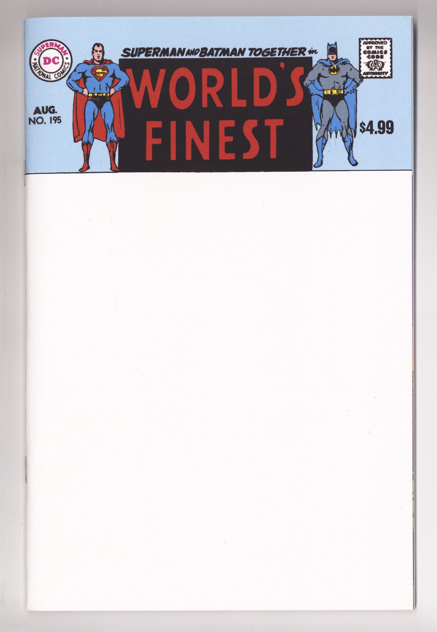 Worlds Finest Comics  195   Facsimile Blank Variant   (2026)