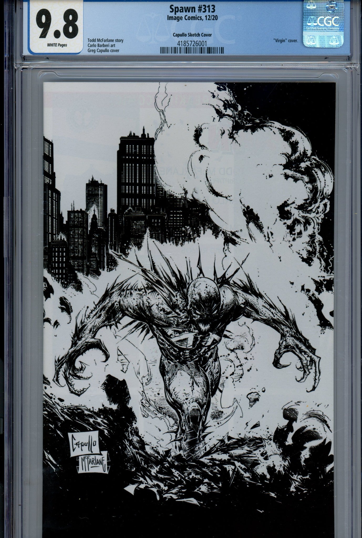Spawn 313 CGC 9.8 (NM/M) (2020) Capullo Virgin Sketch Variant 