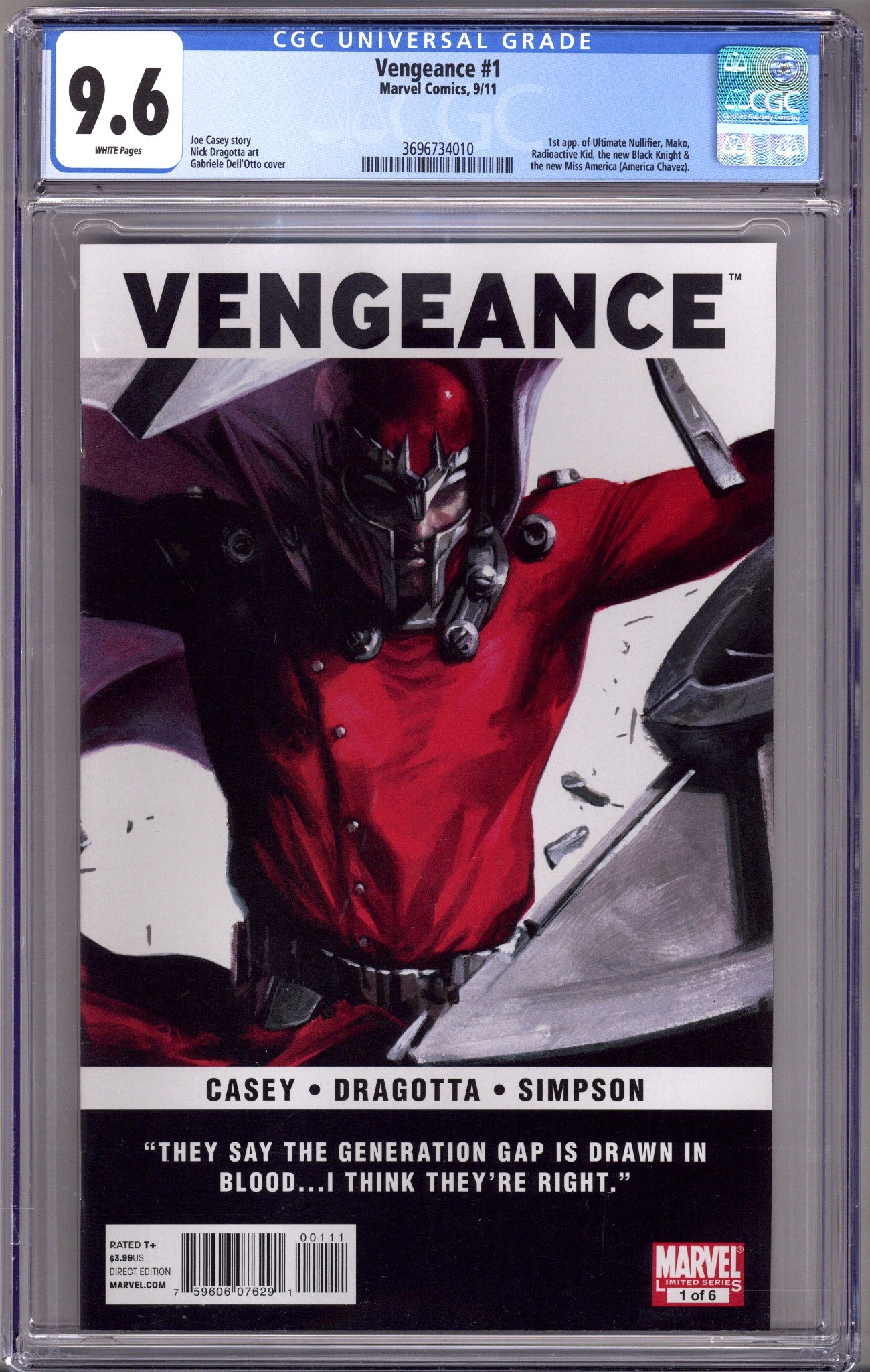 Vengeance 1 CGC 9.6 (NM+) (2011) 