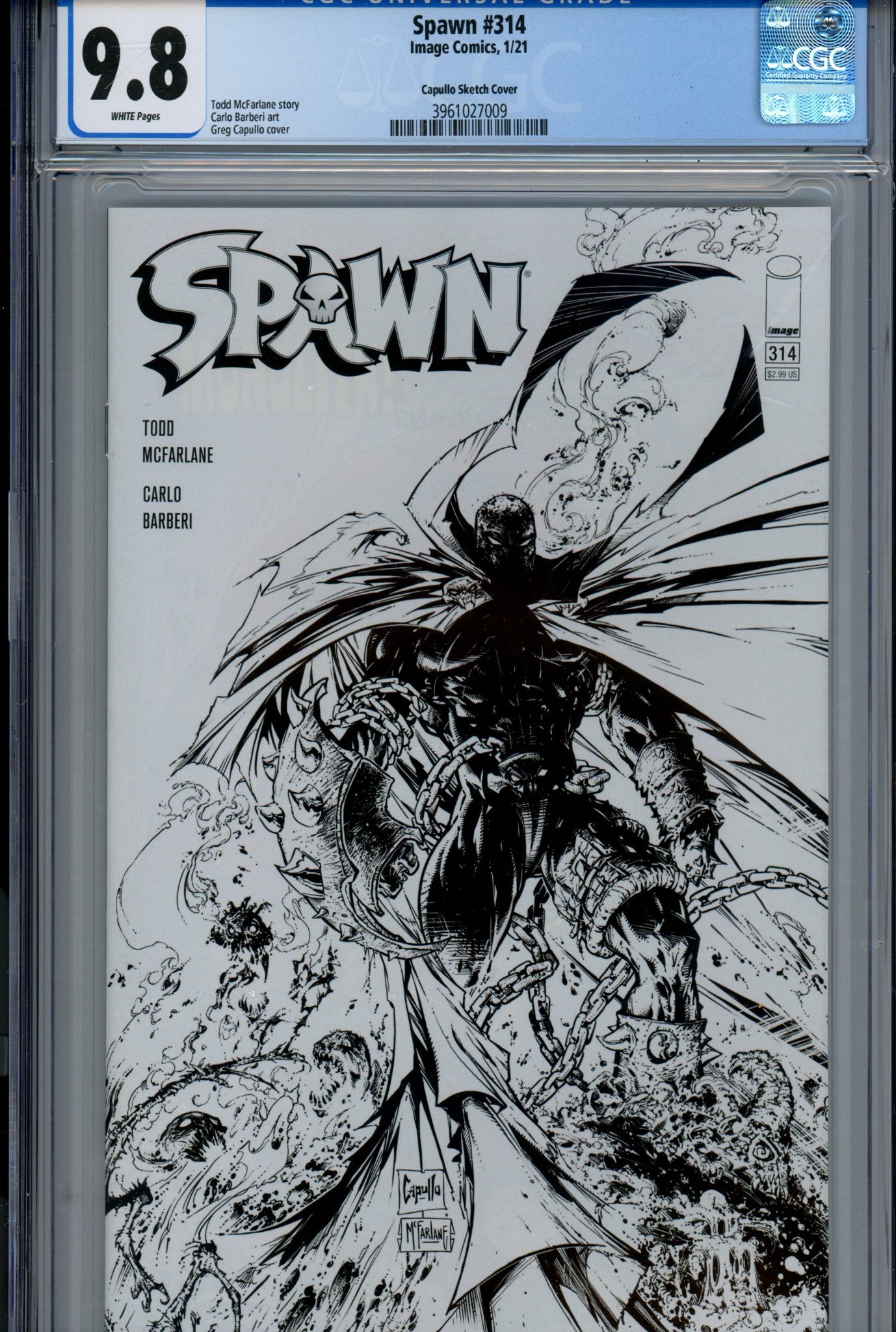 Spawn 314 CGC 9.8 (NM/M) (2021) Capullo Sketch Variant 