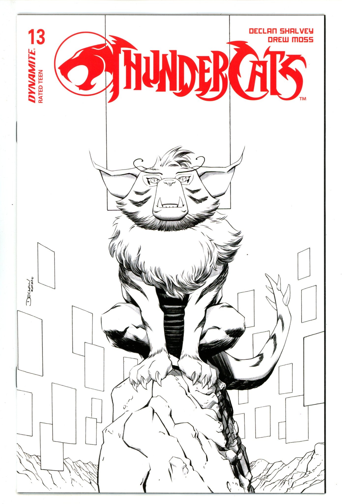 Thundercats 13 Shalvey B&W Incentive Variant (2025)