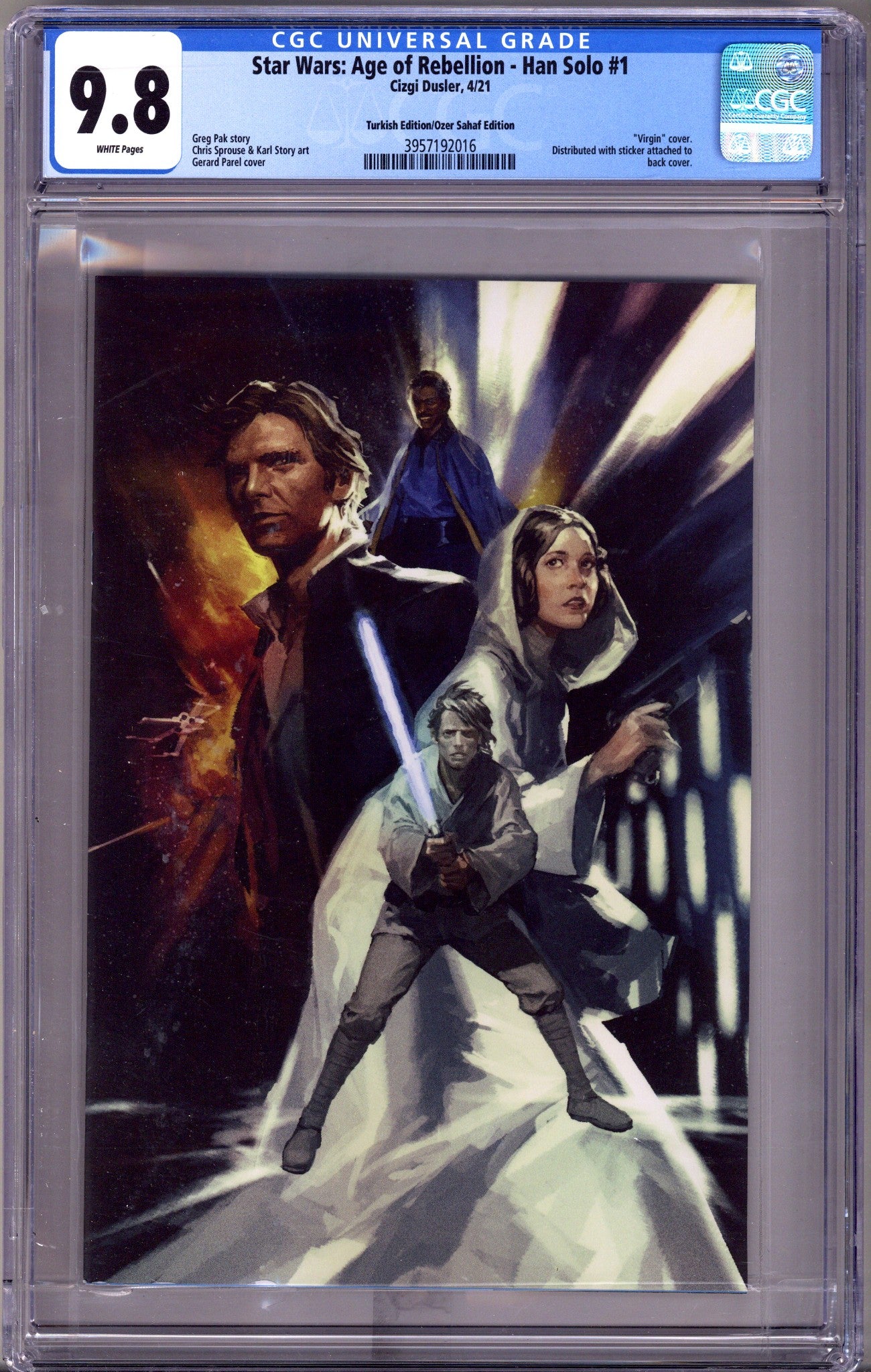 Star Wars: Age of Rebellion - Han Solo   1 CGC 9.8 (NM/M) Turkish  (2021) Virgin      