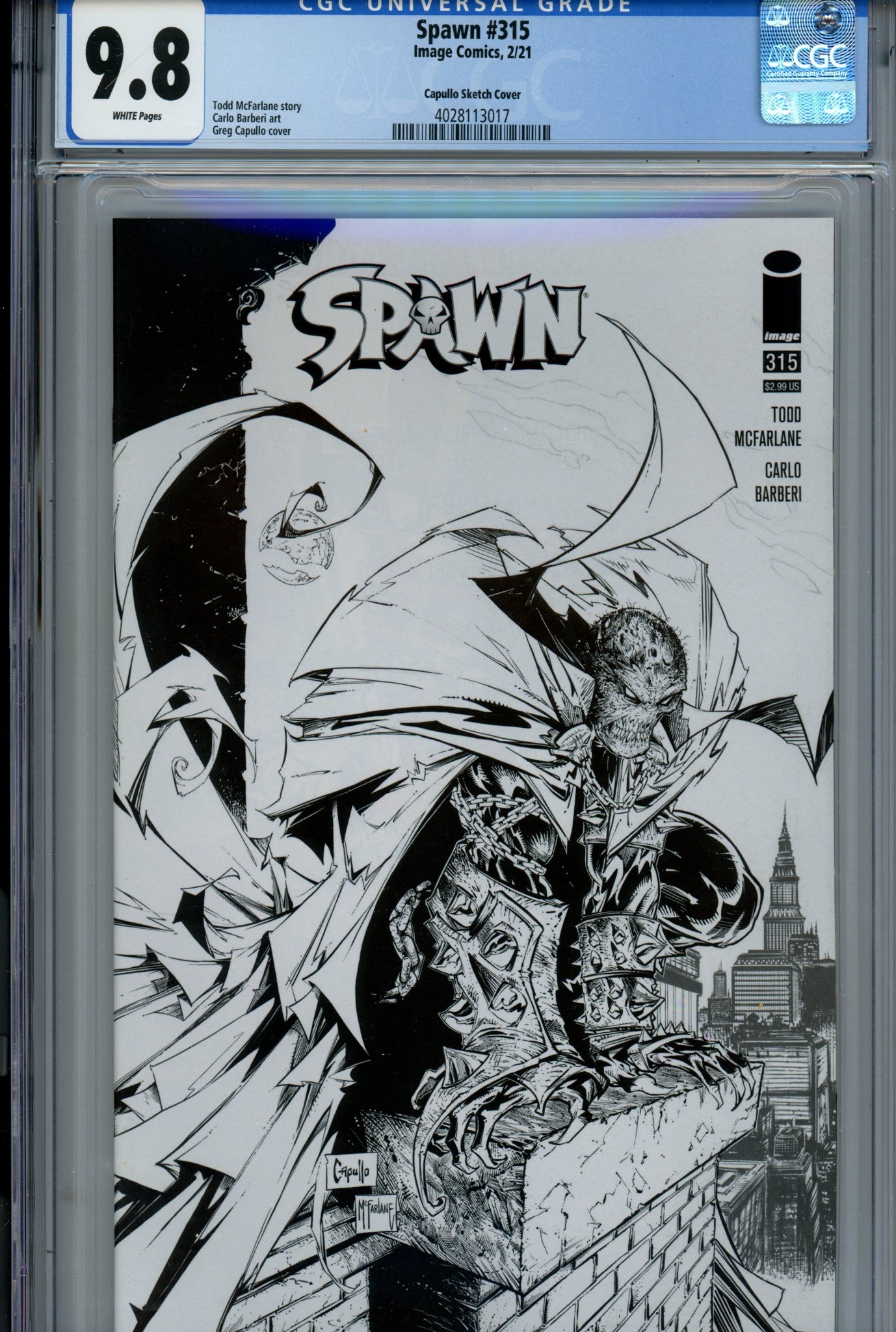 Spawn 315 CGC 9.8 (NM/M) (2021) Capullo Sketch Variant 