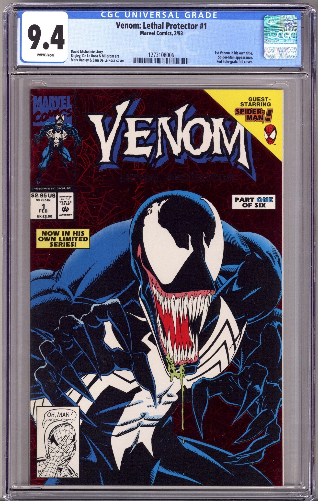 Venom: Lethal Protector Vol 1 1 CGC 9.4 (NM) (1993) 