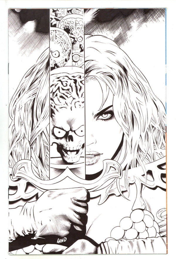 Red Sonja Attacks Mars 2 Land B&W Virgin Incentive Variant (2025)